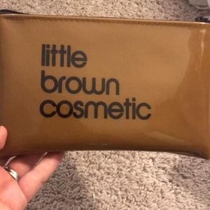 Bloomingdale's little brown cosmetic bag